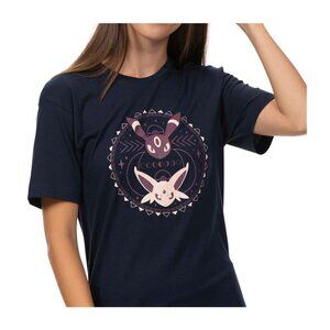 Espeon & Umbreon Navy Relaxed Fit Crew Neck T-Shirt - Adult